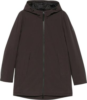 People of Shibuya Fuji Hooded Zip Up Coat - Heren - Zomerjassen - Bruin - S - Leer - Jassen