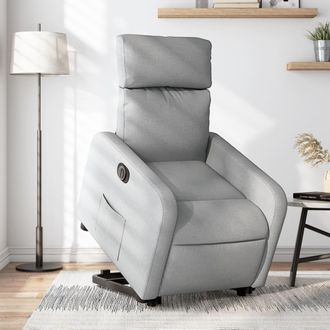 vidaXL Vidaxl - Sill&oacute;n El&eacute;ctrico Reclinable Elevable De Tela Gris Claro