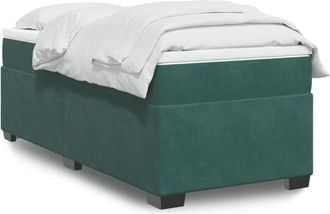 vidaXL Cama Box Spring Con Colch&oacute;n Terciopelo Verde Oscuro 90x190 Cm Vidaxl