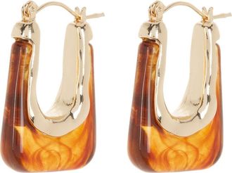 Tasha Resin Oval Hoop Earrings in Brown at Nordstrom Rack