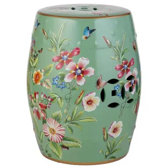 Wanderlust Deco Taburete de ceramica verde d33x44.5