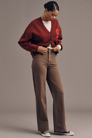 LE JEAN Column High-Rise Wide-Leg Jeans