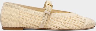 Stuart Weitzman Leora Woven Mary Jane Ballerina Flats