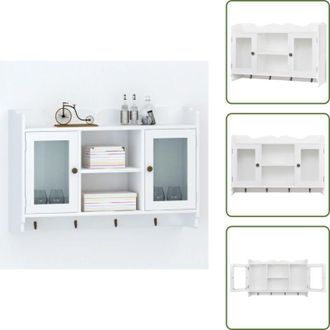 vidaXL The Living Store Mobile Pensile in MDF Porta DVD/Libri/Bicchieri - Armadio con ante in vetro