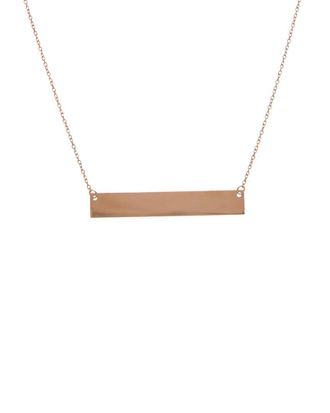 Italian Gold, Inc 10K Rose Gold 1-1/2 Inch Polished Engravable Bar Necklace