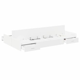 Berkfield Home Storage Bed Frame White 120 x 190 cm Melamine-coated wood