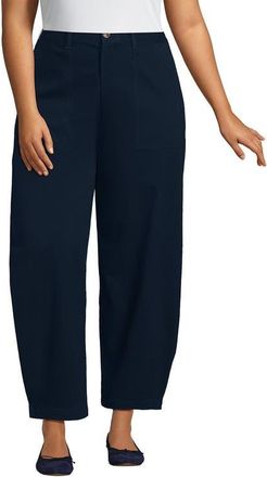 Lands End High Rise Barrel Leg Chino Pants in Radiant Navy at Nordstrom, Size 18W
