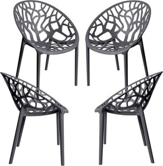 Regalos Miguel Regalos Miguel - Packs Sillas Jardín - Pack 4 Sillas Nido - Gris oscuro