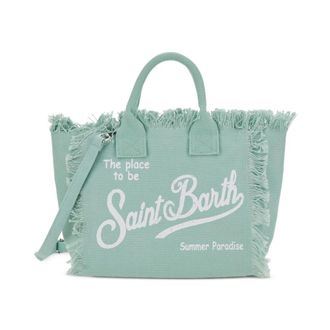 MC2 Saint Barth Tassen, Dames, Groen, ONE Size, Katoen, Vanity Tote Bag