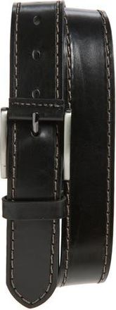 Johnston & Murphy Laser Stitch Leather Belt in Black at Nordstrom Rack, Size 34