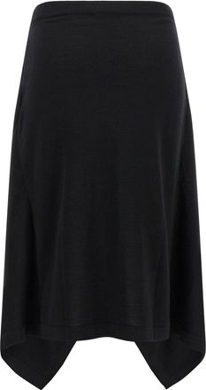 Christophe Lemaire Wool-Acrylic Blend Draped Skirt - Black