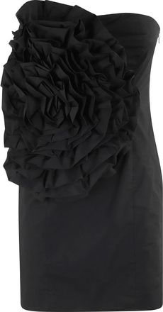 Rotate ROTATE Birger Christensen, Party Dresses, female, Black, Size: XS Big Flower Mini Dress
