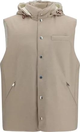 Brunello Cucinelli Chaleco de Franela de Lana Bonded con Aislamiento - Jackets - Hombre - Beige - 2XL
