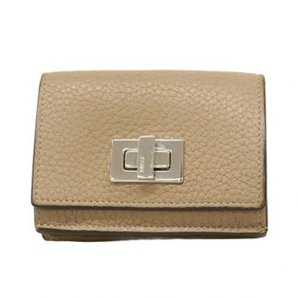 Fendi Grayish Leather Wallet (Tri-Fold) (Pre-Owned)