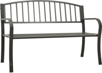 vidaXL Garden Bench 125 cm Steel Grey vidaXL