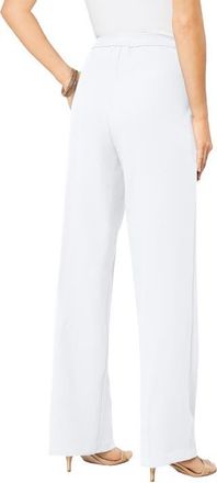 Roaman's Plus Size Wide Leg Bend Over Pant in White at Nordstrom, Size 36