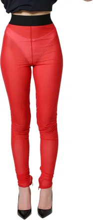Dolce & Gabbana Womens Nylon Stretch Leggings Red Elastane