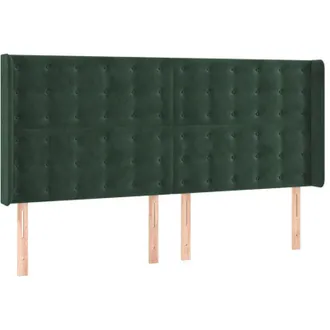 vidaXL Cabecero Con Led De Terciopelo Verde Oscuro 183x16x118/128 Cm Vidaxl