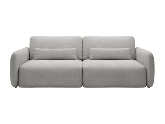 VENTE-UNIQUE.COM Sof&aacute; cama poli&eacute;ster 3 plazas gris claro 238x103cm
