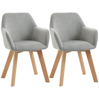 HOMCOM Sillas de comedor 54x57x80 cm gris