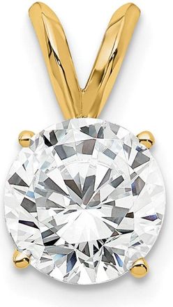 Diamond2Deal 14k Yellow Gold Round Lab Grown Diamond Solitaire Pendant (1ct, VS, G-H)