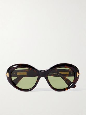 Tom Ford Occhiali Da Sole In Acetato Tartarugato Con Montatura Cat-eye Icon