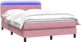 vidaXL Cama Box Spring Con Colch&oacute;n Terciopelo Rosa 160x220 Cm Vidaxl