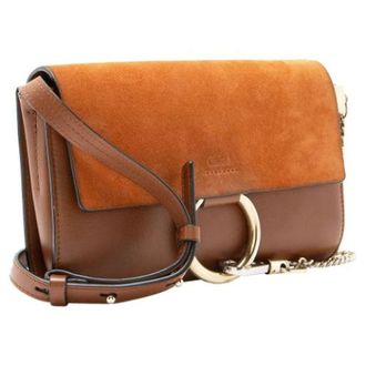 Chlo&eacute; Pre-owned Faye Small Shoulder Bag - Dames - Pre-owned - Bruin - Maat: ONE Size Leer