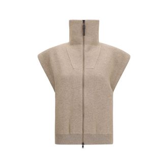 Brunello Cucinelli Beige Cashmere Womens Cardigan