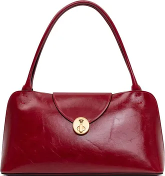 Versace Rectangular Silk And Nylon Handbag With Gold-Tone Clasp