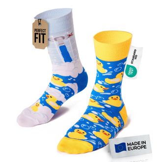 Many Mornings Bath Ducks Mismatched Socks, Multi-Color, 43-46