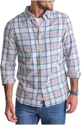 Vineyard Vines Folly Beach Plaid Island Slub Shirt Mens Clothing Peaches/Cream : 2XL, Cotton