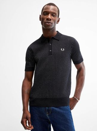 Fred Perry Mens Polka dot terry Polo Shirt