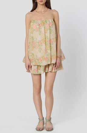 ASTR the Label Jessa Floral Print Minidress in Ivory Multi Floral at Nordstrom, Size X-Small