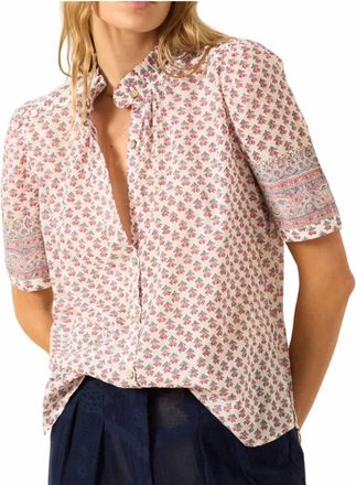 Alix of Bohemia Winnie Antique Tulip Shirt In Pink And Red Floral