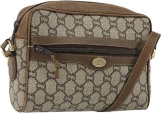 Gucci Vintage, unisex, Beige, ONE Size, Leer, Pre-owned Canvas Crossbody Bag