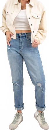 FORE COLLECTION Denim Look Cropped Jacket In Beige