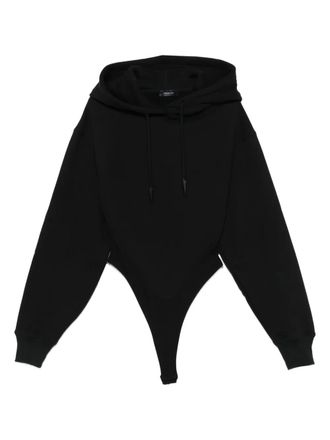MUGLER cotton hooded bodysuit - Black