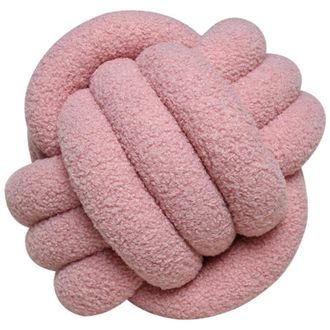 Elle Coj&iacute;n De Bola Gris Y Rosa, 22 Cm De Di&aacute;metro, 1 Coj&iacute;n Redondo, Decoraci&oacute;n Del Hogar, Coj&iacute;n Decorativo Est&eacute;tico, Coj&iacute;n De Piel De Cordero