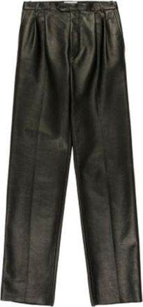 Bally Black Leather Trousers, Brand Size 52 ( Waist Size 36 )