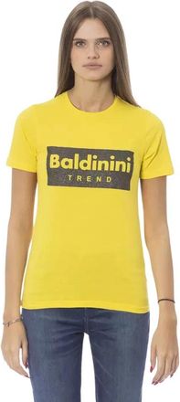 Baldinini T-Shirt - Dames - T-shirts - Geel - M - Katoen - Tops