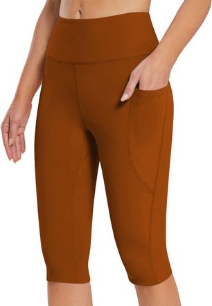 Generic Running Shorts Womens 2 in 1 - Knee Length Cycling Shorts Women Plus Size Soft Comfort Gym Shorts Women Womens Stretch Tights Summer Shorts Elasticate