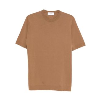 Lardini Round-neck Knitwear, male, Brown, Size: 2XL Maglia