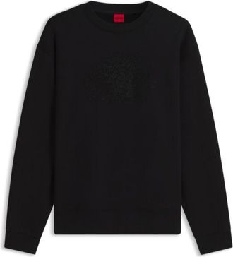 HUGO BOSS Relaxed-fit cotton sweatshirt with rhinestone logo