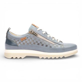 Pikolinos Pikolinos Womens Denim Blue Leather Lace Up Zip Trainer Sneaker Shoes - Vigo