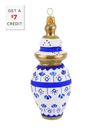 Vietri Vietri Ornaments Figural Ginger Jar With Small Flowers Ornament With $7 Credit