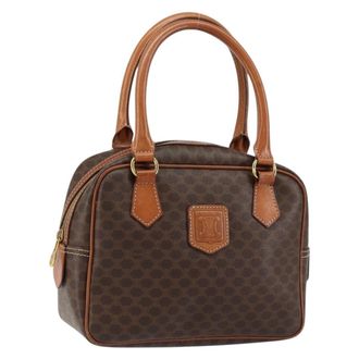 Celine Macadam Macadam With Leather Brown Canvas Handbag (Pre-Owned)