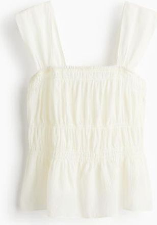 H&M Draped Top in Cream at Nordstrom, Size Xx-Small