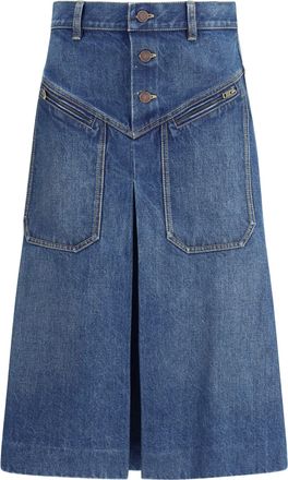 Chloé Denim Midi Skirt