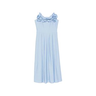 Stine Goya Gekreukte Pliss&eacute; Jurk - Dames - Casual kleedjes - Blauw - XS - Kleedjes